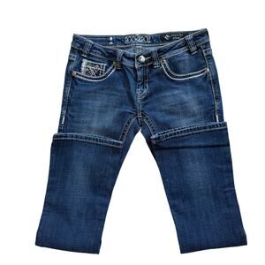 Rock and Roll Denim Rival Low Rise Bootcut Jeans 25x32 Embroidered western